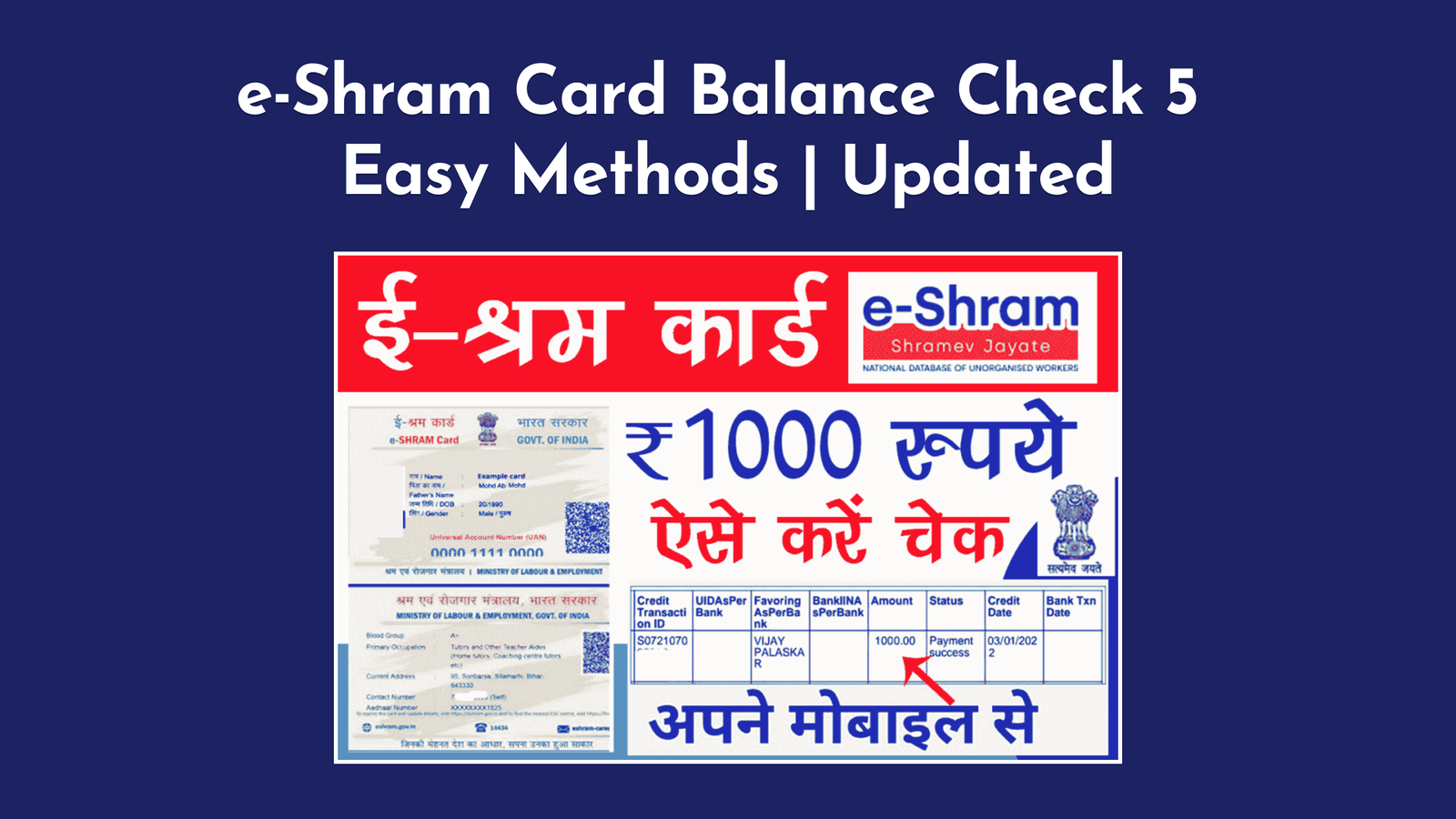 e-Shram Card Balance Check